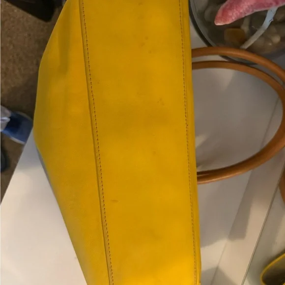 Tory Burch Tan and Yellow Tote Bag - Picture 6 of 10